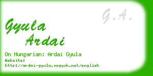 gyula ardai business card
